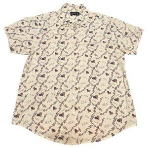 AUSTIN CLOTHING COMPANY MENS RED, WHITE AND BLUE LONG SLEEVE SHIRT SIZE MEDIUM